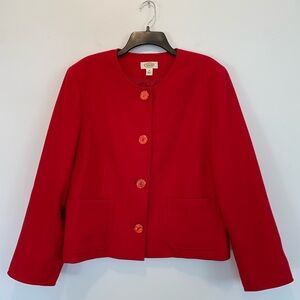 Vintage Talbots Red Wool Blend Blazer